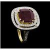 Image 4 : 14KT Yellow Gold 8.27ct Ruby and Diamond Ring