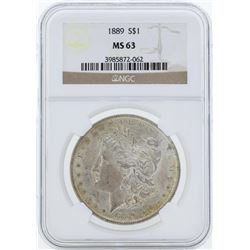 1889 $1 Morgan Silver Dollar Coin NGC MS63