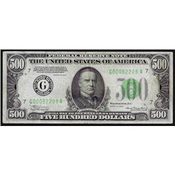 1934 $500 Federal Reserve Note Chicago