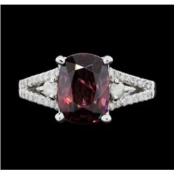 14KT White Gold 4.21ct Pink Zircon and Diamond Ring