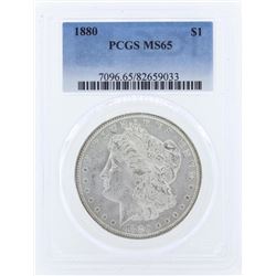 1880 $1 Morgan Silver Coin PCGS MS65