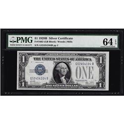 1928B $1 Silver Certificate Note PMG Choice Uncirculated 64EPQ