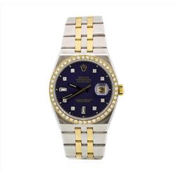 Rolex 18KT Two Tone Gold OysterQuartz DateJust Mens Wristwatch