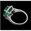Image 3 : Platinum 4.29ct Emerald and Diamond Ring