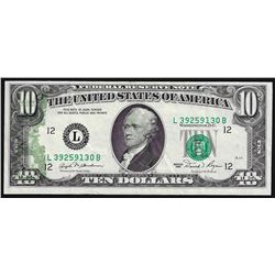 1981 $10 Federal Reserve Note Partial Offset ERROR