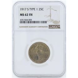 1917-S Standing Liberty Quarter Type 1 NGC MS62 FH