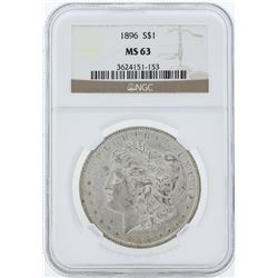 1896 $1 Morgan Silver Dollar Coin NGC MS63