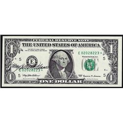 1999 $1 Federal Reserve Note with Treasurer Courtesy Autograph