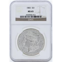 1883 $1 Morgan Silver Dollar Coin NGC MS65