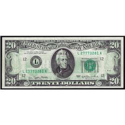 1977 $20 Federal Reserve Note Full Offset ERROR