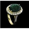 Image 4 : 14KT Yellow Gold 4.07ct Emerald and Diamond Ring