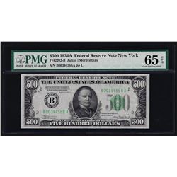 1934A $500 Federal Reserve Note New York PMG Gem Uncirculated 65EPQ