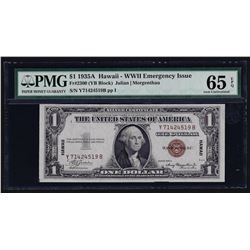 1935A $1 Silver Certificate WWII Emergency Hawaii Note PMG Gem New 65EPQ