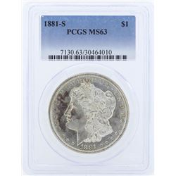 1881-S $1 Morgan Silver Dollar Coin PCGS MS63