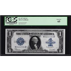 1923 $1 Silver Certificate Note PCGS Gem New 65