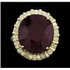 Image 1 : 14KT Yellow Gold 21.36ct Ruby and Diamond Ring