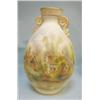 Image 1 : A Royal Works, Worcester vase hand painted with cottage scene, 7 1/2" high c 1880....