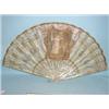 A Victorian Mother of Pearl hand decorated Silk fan in original box by J Duvelleroy of Paris....