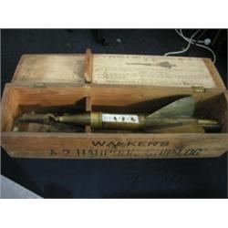 A Walkers A2 Harpoon Brass ships log, in original box, maritime, late Victorian....