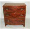 Image 1 : A Mahogany bow front chest of three long drawers c1850, 30" wide....