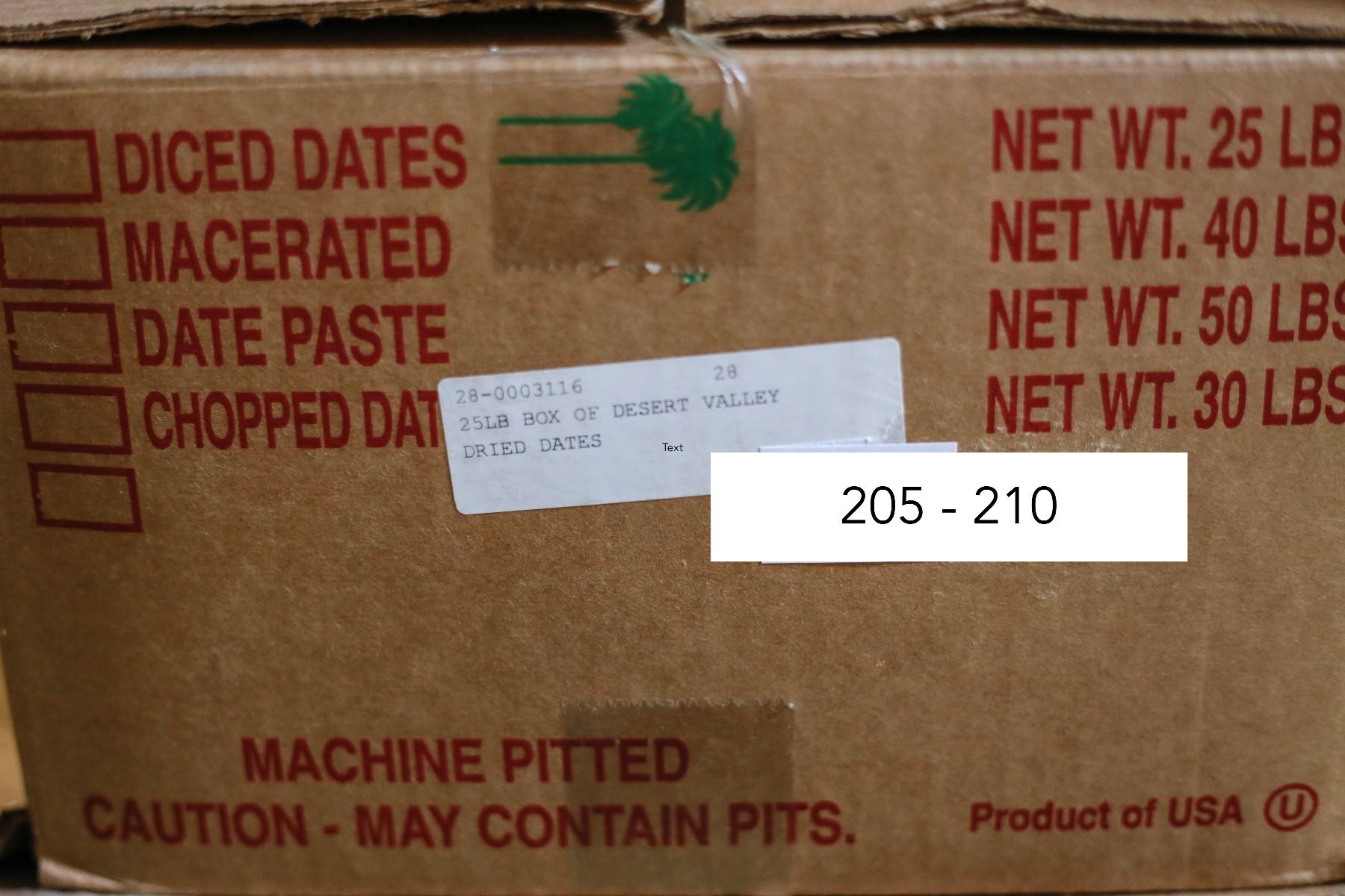 25LB BOX OF DESERT VALLEY DRIED DATES Big Valley Auction 25lb-box-of-desert-valley-dried-dates-big-valley-auction