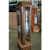Image 2 : OAK GLASS DOOR ILLUMINATED SHOWCASE WITH 3 GLASS SHELVES AND BOTTOM STORAGE
