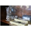 Image 2 : SHELF LOT OF CRYSTAL BOWLS VASE AND INTERNATIONAL SERVING SPOONS ETC