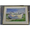Image 1 : FRAMED AND SIGNED WATER COLOR BOAT