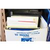 Image 1 : BOX OF NOTEPADS BINDERS AND JUMBO FILE BOX