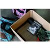 Image 2 : TWO PET CARRIER BAGS AND BOX OF PET SUPPLIES