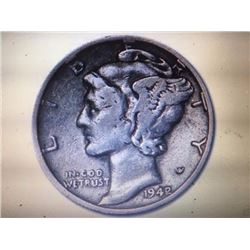 1942/41 RARE Mercury Dime Fine