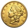 1862-S $20 Liberty Gold Double Eagle AU RARE DATE HIGH VALUE