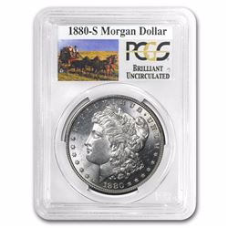 1880-S RARE Stage Coach Seriees Silver Dollar BU PCGS