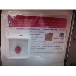 GEMSTONE - OVAL FACETED RUBY - CERTIFIED 3.038CT - RETAIL ESTIMATE $350