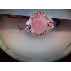 RING - GEMSTONES IN STERLING SILVER SETTING - SZ 8 - RETAIL ESTIMATE - $150