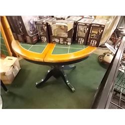 TILE TOP ROUND TABLE WITH LEAF - REAL WOOD - 42" DIAMETER