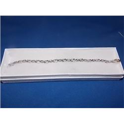 BRACELET - 6CT (12) OVAL FACETED AMETHYSTS & DIAMOND IN STERLING SILVER INFINITY LINK DESIGN - RETAI