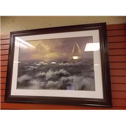 LIMITED EDITION THOMAS KINKADE LITHO - 1970'S - PERSEVERANCE - 3'T X 49" WIDE