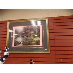 LIMITED EDITION THOMAS KINKADE LITHO - 1970'S - SERENITY GARDEN