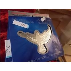 OFFICIAL MILLENIUM KEEPSAKE BOX WITH NICKLE & STAMP - CELERATING THE YEAR 200