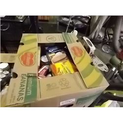 LARGE BANANA BOX OF ASSORTED FOOD ITEMS