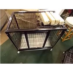 ROLLING PET CAGE - NEW - 26 X 31" - ON WHEELS