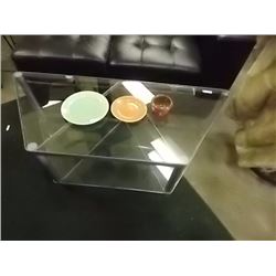 GLASS & METAL TV STAND ON CASTERS