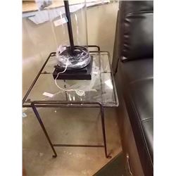 WROUGHTIRON & GLASS END TABLE