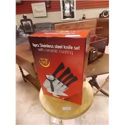 NEW STAINLESS STEEL KNIFE SET - 6PC