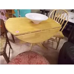 ROUND DROP LEAF MAPLE DINING TABLE