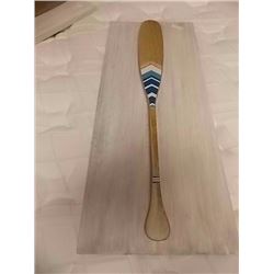 DECORATIVE HAND CRAFTED WOOD PADDLE ON PLAQUE