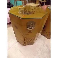 VINTAGE JAPANESE HAT BOX - ENGRAVED & DRAWER LOCKS - NO KEY BUT CAN BE OPENED