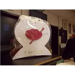 NEW TEDDY BEARS IN HEART BOX (11 X 12" ) - I LOVE YOU - LARGE WITH 2 TEDDIES