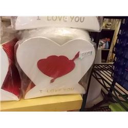 NEW TEDDY BEAR IN HEART BOX 9 X 9" ) - I LOVE YOU - MED. WITH 1 TEDDY